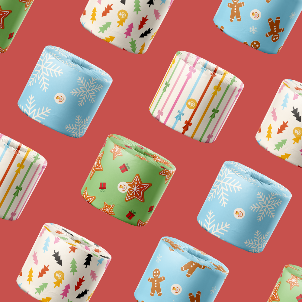 100% Bamboo Toilet Paper - Christmas
