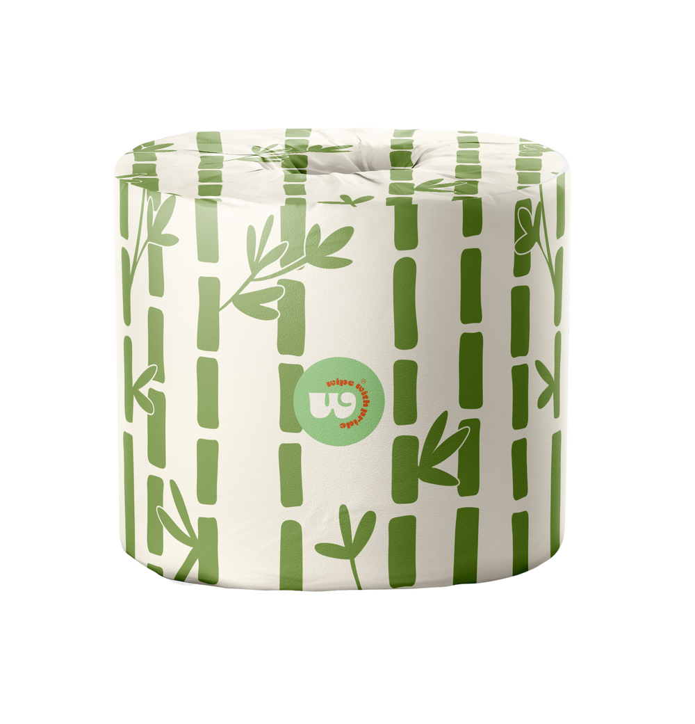 Eco-friendly biodegradable bamboo toilet paper roll