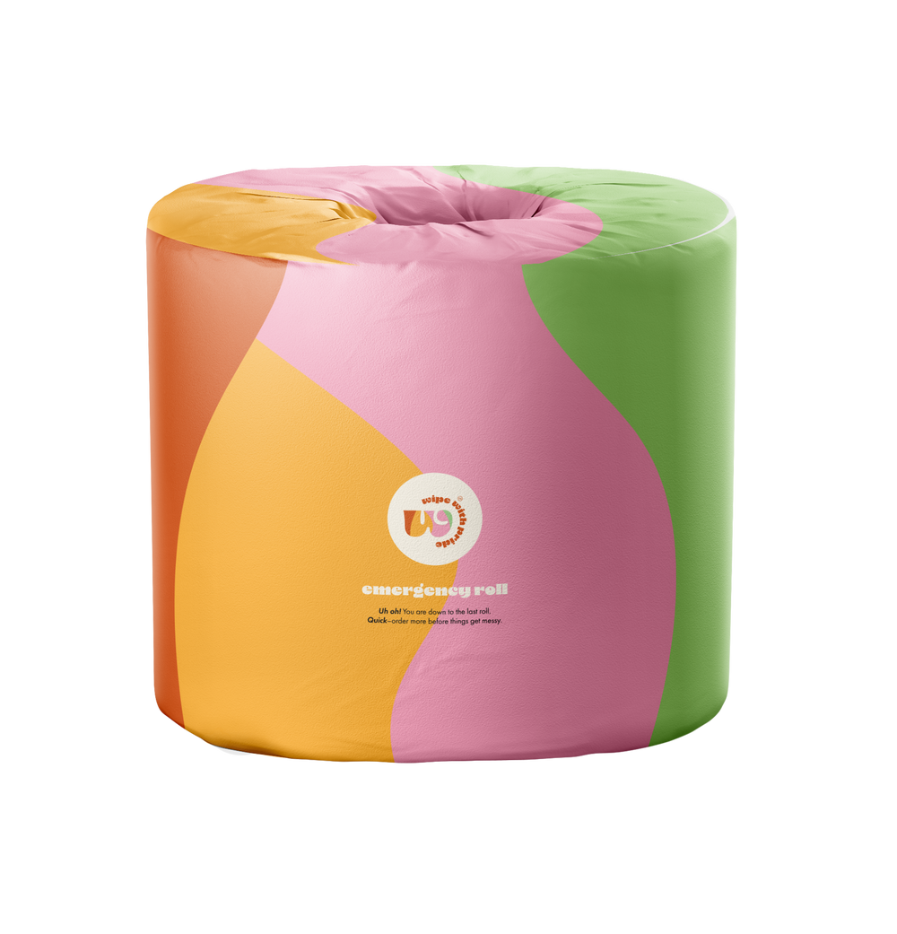 Stylish bamboo toilet paper roll with funky packaging